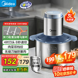美的（Midea）绞肉机 家用多功能搅拌机不锈钢料理机3L大容量秒速绞馅婴儿辅食机绞馅机碎肉机【全钢】 MJ-JD55B