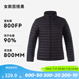 迪卡侬（DECATHLON）短款羽绒服轻薄薄外套户外运动保暖内胆排骨羽绒服TREK100 女款-百搭黑-立领 XL