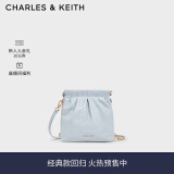 CHARLES&KEITH迷你菱格流浪包单肩斜挎双肩包包女包生日520礼物CK2-60782390 Sea Salt Blue海盐蓝 S