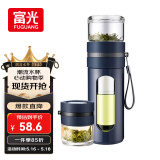 富光玻璃杯 高硼硅泡茶杯子 茶水分离杯 商务办公便携塑玻水杯男女士
