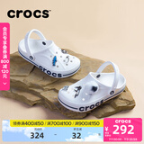 卡骆驰crocs洞洞鞋贝雅卡骆班轻便耐磨一脚蹬休闲鞋|205089 白/深蓝-126 37 /38(230mm)