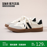 Semir平底德训鞋女鞋2025春季新款防滑运动板鞋女SFYM233038 米黑 38