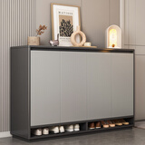 立太鞋柜门口入户柜收纳柜一体靠墙鞋架简易多层家用外楼道玄关柜 【升级加高六层-实木生态板】140x32x122CM ENF级