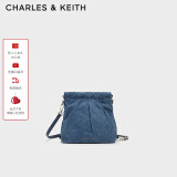 CHARLES&KEITH迷你菱格流浪包单肩斜挎双肩包包女包生日520礼物CK2-60782390 Denim Blue深牛仔蓝色 S