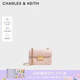 CHARLES&KEITH拼接菱格链条单肩斜挎小方包包女包生日礼物七夕礼物CK2-80701360 CK2-80701360Light Pink浅粉色 S