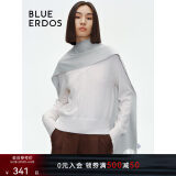 BLUE ERDOS100%山羊绒围巾披肩纯色简约百搭时尚礼物保暖流苏设计 浅灰色 180*30