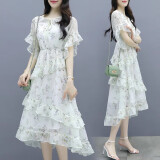 妃莉杋（FeiLiFan）碎花雪纺连衣裙女装2025夏季新款小个子气质显瘦中长款裙子女夏天 图片色 L （建议108-120斤）