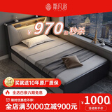 斯凡洛床现代简约1.2m单人床北欧小户型带灯高箱储物床家用榻榻米收纳床 A款床【带灯】 1.0*1.9米