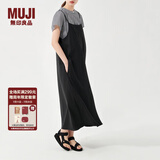 无印良品（MUJI） 女式 泡泡纱吊带连衣裙 BC06CC3S 吊带裙 裙子长裙 黑色 S-M