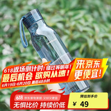 乐扣乐扣（LOCK&LOCK）夏季运动水杯简约塑料杯户外便携水壶男女学生杯子蓝色550ML