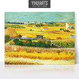 YIHUI ARTS手绘油画梵高麦田丰收客厅装饰画餐厅壁画后印象派田园风景画挂画 丰收 竖（高）60*横（长）80cm 无框画-可直接悬挂 单幅-横版