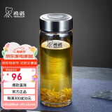 希诺玻璃杯单层加厚大容量家用办公泡茶杯子男车载水杯XN-6016L 400mL