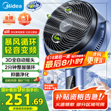 美的（Midea）【变频轻音】空气循环扇家用遥控电风扇四季净化扇轻音落地扇99%抑菌桌面小风扇大风力风扇GDG24ZR