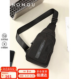 红谷单肩包男斜挎包胸包男士包包胸前小背包 H5265512漆黑【生日礼物送男友老公爱人实用走心】
