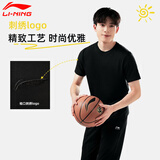 李宁（LI-NING）T恤男短袖新款夏季棉质纯白t轻简派2宽松休闲短袖t恤运动文化衫 黑色(纯棉)LOGO在袖口 XL