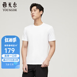 雅戈尔（YOUNGOR）短袖T恤男圆领水柔棉升级版丝柔棉透气舒适精致工艺T恤100%棉面料 VSPC533094BYA白色 S
