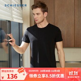 舒雅（Schiesser）德国舒雅男士打底衫短袖舒美棉基础打底上衣【2件装】E5/20030M E5/20030M黑色7900 L