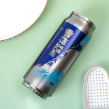 春锦秋鲤创意保温杯搞怪啤酒可乐保温杯不锈钢学生男杯子创意易拉 罐吸管 蓝色雪花 500ml