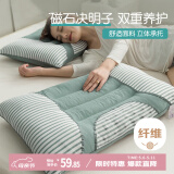 艾薇决明子磁石硬枕头枕芯护颈椎助睡眠 一只装 水绿 48*74cm