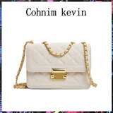 Cohnim kevin奢侈品女士包包女包单肩斜挎手提包送妈妈老婆女友七夕情人节礼物 c02056米白色【就近仓发货】