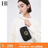HR赫莲娜包包女包时尚女小方包头层牛皮单肩包简约链条包生日礼物 黑色