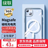 绿联 适用苹果13手机壳iPhone13磁吸壳 MagSafe无线充电 防摔抗指纹防磨防震 全包超薄保护套 透明 