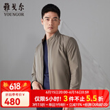 雅戈尔（YOUNGOR）单夹克男立领单茄克锦纶耐穿舒适透气男士上衣外套 VJJK409947YQA卡其 2XL 185/104A