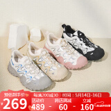 骆驼（CAMEL）丑萌登山鞋女时尚撞色户外休闲鞋 L24S076620 米/银/黄 38