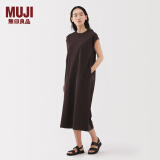 无印良品女式 双股天竺编织法国袖连衣裙 女装裙子 连身裙夏季 BB2S4A5S 深棕色 M （160/84A）