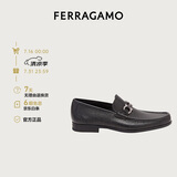 菲拉格慕（Ferragamo）男士黑色Gancini扣饰莫卡辛鞋 0642848_3E _85 礼物 送男友