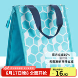 乐扣乐扣（LOCK&LOCK） 保鲜盒便当包 保温饭盒袋 手提午餐包 便携锡箔帆布带饭包 浅蓝色【200x130x225】