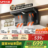 优盟（UM）【家电国家补贴20%】顶侧双吸抽吸排油烟机 28风量变频家用大吸力7字型超薄平嵌自清洁CXW-218-A7