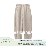 Basic House/百家好加厚加绒休闲裤女秋冬香蕉裤奶奶裤保暖百搭宽松显瘦新款 燕麦色 M 100-110斤