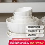 顺祥轻奢碗碟套装陶瓷米饭碗家用高档釉下彩纯白简约碗盘餐具汤面碗 8英寸汤碗