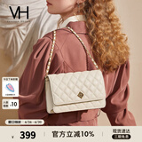 VANESSA HOGAN【送礼推荐】VH女包繁花系列极光菱格包时尚轻奢链条包单肩斜挎包 米白