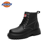 Dickies马丁靴女6孔春季新款短靴 经典光面平底英伦风女靴秋冬新款 28黑色(拉链) 37