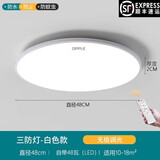 欧普照明（OPPLE）led三防灯防水吸顶灯防虫圆形客厅卧室卫生间浴室阳台厨卫过道 （三防灯）白边48cm无极48瓦
