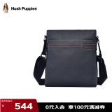 暇步士（Hush Puppies） 单肩包男斜挎包男包休闲时尚牛皮商务背包竖款公文包520礼物
