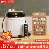 索爱（soaiy）S-518 FM无线小蜜蜂扩音器教师专用U盘TF卡麦克风喇叭导游收音机蓝牙户外音箱音响便携式 油彩白