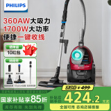 飞利浦（PHILIPS）卧式吸尘器家用 小型大吸力吸尘器手持大功率 有线吸尘器 强力除螨吸猫毛吸尘机 FC8632 FC8632/83（热卖款）