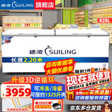 穗凌（SUILING）冰柜商用大容量卧式单温冷冻柜海鲜肉类速冻柜节能顶开门冷柜家用小型冷藏柜 828升2.2米长约冻1325斤五面制冷