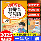 斗半匠 看拼音写词语 一年级上册每日20词拼音拼读训练 小学语文拼音生字词同步专项训练人教版每日一练