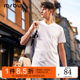Mr.Bu布先生新疆长绒棉短袖T恤男士纯棉情侣小白T春夏季打底衫纯色衣服 【纯正棉感T】白色V领 XL (180)
