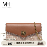VANESSA HOGAN VH女包太阳神系列贝伦信封包轻奢斜挎包链条包纪念日礼物送女友 黄棕色