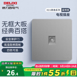 德力西（DELIXI） 开关插座 CD821星辉银无框大板 86型暗装电源插座墙壁面板 电脑插座