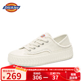 Dickies女士帆布鞋潮流休闲鞋子布鞋低帮百搭女士平底鞋 米色 39 