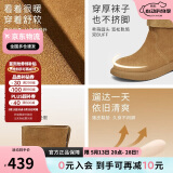 他她（TATA）小熊靴复古翻毛短靴2024秋冬CGY01DS4 啡色 35