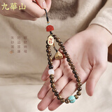 九华山沉香木手机链挂绳短款文玩手腕款挂件挂饰生日礼物女生送女友实用 好运莲莲沉香木手机链挂绳【8mm】