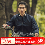 AKSERIES新复古回潮拼色短版夹克修身外套飞行员夹克男AK男装1904211 藏蓝 M