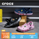crocs卡骆驰洞洞鞋贝雅卡骆班轻便耐磨一脚蹬休闲鞋|205089 黑色/白色-066 44 (280mm)
